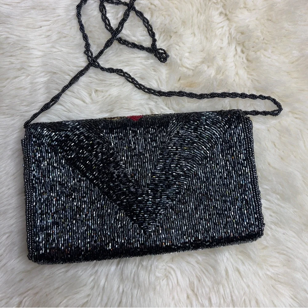 Vintage art deco style sparkling beaded formal purse/clutch - Picture 8 of 16